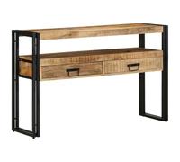 vidaXL Table console Marron 120 x 33 x 75 cm Bois de mangue massif | Le cadre en fer solide assure une stabilité optimale, Idéale comme table d'appoint ou pour exposer des objets,
