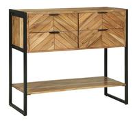 vidaXL Table Console Marron 90 x 35 x 80 cm Bois de manguier Massif, Table de Console rectangulaire Chic, Meubles Modernes, Accent étroit, Durable pour Salon