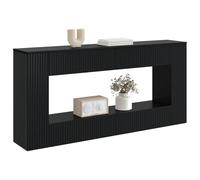 vidaXL Table Console Rayé Noir 155 x 29 x 74 cm Bois d’ingénierie, Table Console Moderne pour Salon, Design Rectangulaire, Résistante à l'Humidité, Parfaite pour Entrée, Rangement Compact