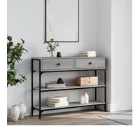 vidaXL Table console 100×25×75 cm Sonoma gris – Bois d'ingénierie, industriel, avec rangement