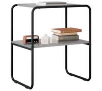 vidaXL Table Console Sonoma Gris 80 x 42,5 x 70 cm Bois d'ingénierie, Table de Rangement Moderne 2 Niveaux, Console d’entrée, Accent de Salon, Gain d’Espace avec Cadre en Acier