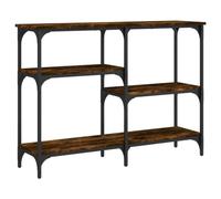vidaXL Table Console, Table d'Appoint avec Pieds, Bout de Canapé avec Rangement, Meuble d'Entrée Salon, Industriel, Chêne Fumé Bois d'Ingénierie