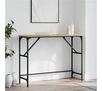 vidaXL Table Console, Table d'Appoint avec Pieds, Bout de Canapé avec Rangement, Meuble d'Entrée Salon, Industriel, Chêne Sonoma Bois d'Ingénierie Marron G