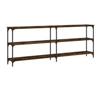 vidaXL Table Console, Table d'Appoint avec Pieds, Bout de Canapé avec Rangement, Meuble d'Entrée Salon, Industriel, Chêne Fumé Bois d'Ingénierie