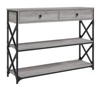 vidaXL Table console 100x28x75 cm avec rangement Industriel Sonoma Gris bois d'ingénierie