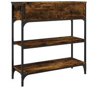 vidaXL Table Console, Table d'Entrée avec Rangement, Table de Couloir, Table d'Appoint Salon Salle de Séjour Maison Intérieur, Industriel, Chêne Fumé Bois d'Ingénierie