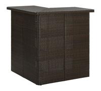 vidaXL Table d'angle de bar Marron 100x50x105 cm Résine tressée