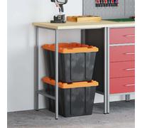 vidaXL Table d'angle Gris 55 x 55 x 85 cm Acier et bois laminé