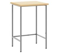 vidaXL Table d'angle Gris 55 x 55 x 85 cm Acier et Bois laminé, Pieds réglables, Table de Coin Moderne, carrée, Meubles intérieurs stylés, Gain de Place pour Le Salon