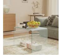 vidaXL Table d'appoint 40x40x60 cm Verre trempé transparent