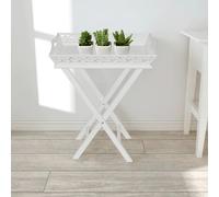 VIDAXL Table d'appoint avec plateau blanc
