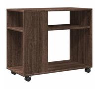 vidaXL Table d'appoint avec Roues chêne Marron Bois d'ingénierie