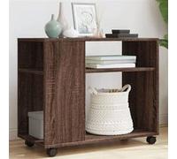 vidaXL Table d'appoint avec Roues chêne Marron Bois d'ingénierie