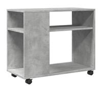 vidaXL Table d'appoint avec roues 853149 – Bois d'ingénierie, gris béton