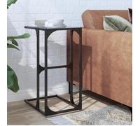 vidaXL Table d'appoint avec verre noir 40x30x61,5 cm acier, bout de canapé, table de canapé, table de salon, table d'accent, 846037