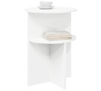 vidaXL Table d'appoint Blanc Ø 39,5 x 55 cm Bois d'ingénierie, Table d'appoint Ronde, Meuble pour Le Salon, compacte pour Lampes, Design Minimaliste, Usage intérieur Fonctionnel