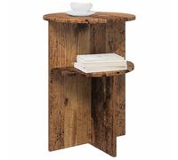 vidaXL Table d'appoint Bois Ancien Ø 39,5 x 55 cm Bois d'ingénierie, Table d'appoint Ronde, Meuble pour Le Salon, compacte pour Lampes, Design Minimaliste, Usage intérieur Fonctionnel