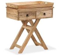 vidaXL Table d'appoint Bois de manguier massif 65 x 40 x 76 cm Brun G