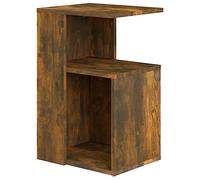 vidaXL Table d'Appoint Bout de Canapé Porte-revues Meuble de Salon Salle de Séjour Intérieur Chêne Fumé 36x30x56 cm Bois d'Ingénierie
