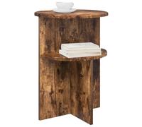 vidaXL Table d'appoint Chêne fumé Ø 39,5 x 55 cm Bois d'ingénierie, Table d'appoint Ronde, Meuble pour Le Salon, compacte pour Lampes, Design Minimaliste, Usage intérieur Fonctionnel