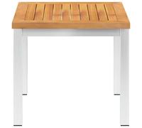 vidaXL Table d'appoint de jardin 45x45x38 cm bois massif acacia & acier inoxydable