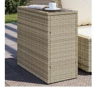 vidaXL Table d'appoint de jardin 366189 rotin avec dessus en verre gris clair