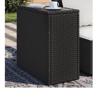 vidaXL Table d'appoint de jardin avec plateau en verre noir 58x27,5x55cm rotin