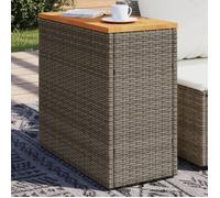vidaXL Table d'appoint de jardin 58x27,5x55 cm plateau en bois gris rotin – Gris et Marron