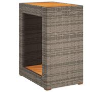 vidaXL Table d'appoint de jardin avec plateau en bois gris 60x40x75cm Poly rotin