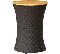 vidaXL Table d'appoint de jardin en forme de tambour Noir Poly rotin massif