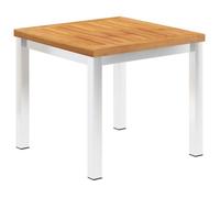 vidaXL Table d'appoint de jardin 45x45x38 cm bois massif acacia & acier inoxydable