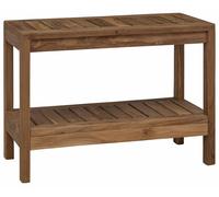 vidaXL Table d'appoint de salle de bain, couleur naturelle, 60 x 30 x 45 cm, bois massif de teck