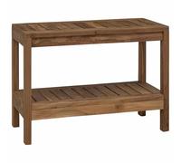 vidaXL Table d'appoint de salle de bain, couleur naturelle, 60 x 30 x 45 cm, bois massif de teck