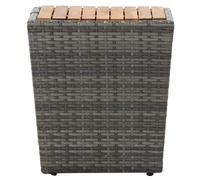 vidaXL Table d'appoint Gris 41,5×41,5×43 cm Poly rotin & bois massif