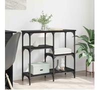 VIDAXL Table d'appoint industrielle chêne noir 80 x 29 x 75 cm avec étagère