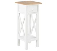 vidaXL Table d'appoint Meuble de rangement Support de téléphone Bois blanc 27×27×65,5 cm