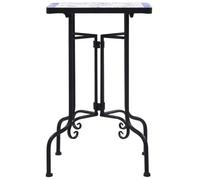 vidaXL Table d'appoint Mosaïque Céramique bleue et blanche