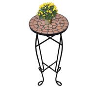 vidaXL Table d'Appoint Mosaïque - Terre Cuite et Noir