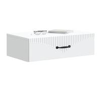 vidaXL Table d'appoint Murale Blanc 59 x 34,5 x 17 cm, Salon Moderne, Design Rectangulaire, Table Murale, Rangement Chic, Gain de Place, Meuble Pratique