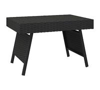 vidaXL Table d'appoint Pliable Noir 60x40x38 cm résine tressée, Table Basse, Table de Lampe, Bout de canapé, Table, Table d'appoint pour Le Salon
