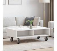 VIDAXL Table d'appoint rectangulaire sur roulettes blanche 90 x 50 x 30 cm