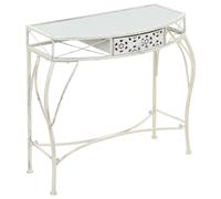 vidaXL Table d'Appoint Style Français Métal Blanc Table Auxiliaire Support