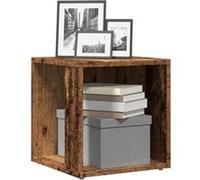 vidaXL Table d'appoint vieux bois 33x33x34 cm bois d'ingénierie, armoire latérale, étagère d'angle, armoire, armoire 856716 Marron