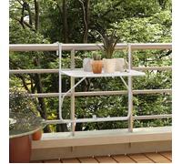 vidaXL Table de balcon blanc 60x40 cm acier