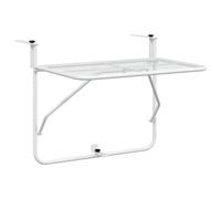 vidaXL Table de Balcon Blanc 60x40 cm Acier