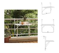 vidaXL Table de balcon Blanc 60x40 cm Acier - Tables de jardin