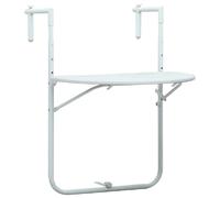 vidaXL Table de balcon Blanc 60x64x83,5 cm Plastique Aspect de rotin Blanc G
