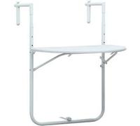 vidaXL Table de balcon Blanc 60x64x83,5 cm Plastique Aspect de rotin Blanc G
