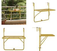 vidaXL Table de balcon Golden 60x40 cm acier - Table de balcon - Tables de balcon - Table suspendue - Table de bar de balcon
