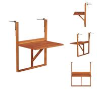 vidaXL Table de balcon suspendue 64,5x44x80 cm bois massif acacia - Tables de jardin